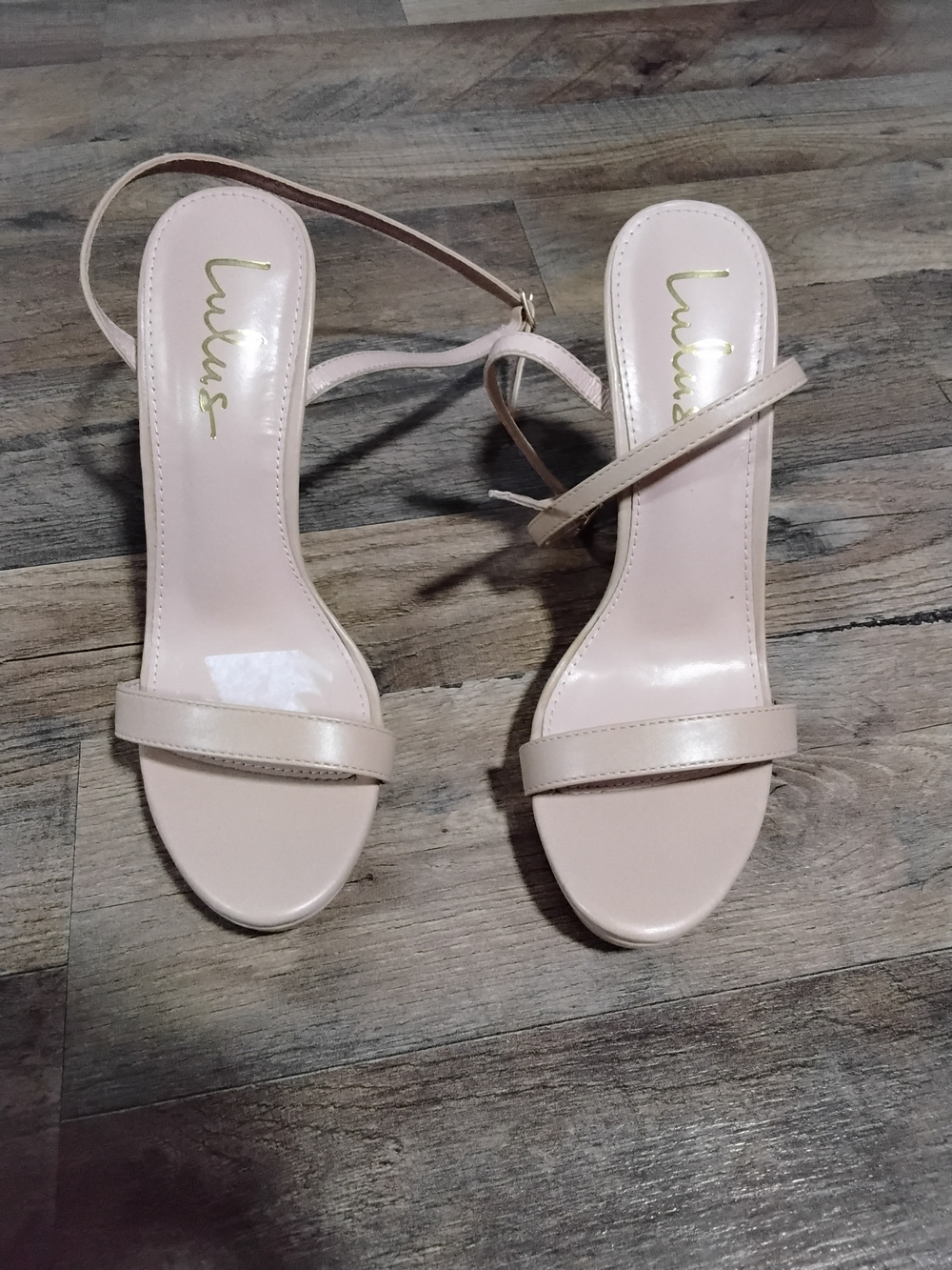 Lulu's Nude Strappy Block Heel Sandals